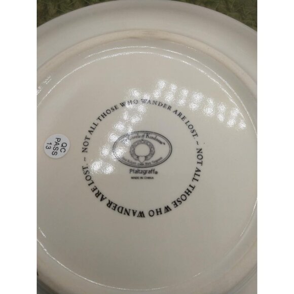 Topsy Turvy Plates Set Of 4 6.25" Pfaltzgraff The Circle Of Kindness Porcelain - Picture 4 of 11
